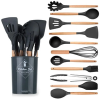 10-Piece Premium Silicone & Wood Kitchen Tool Set