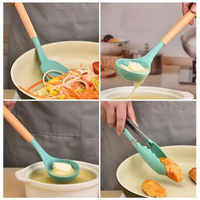10-Piece Premium Silicone & Wood Kitchen Tool Set