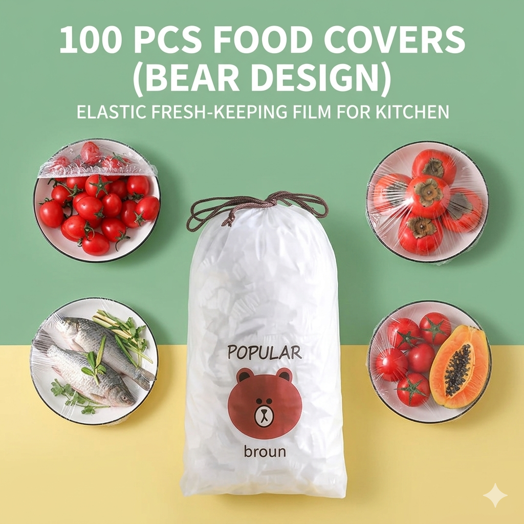 100-Piece Magic Stretch Food Covers – Reusable Covering Caps