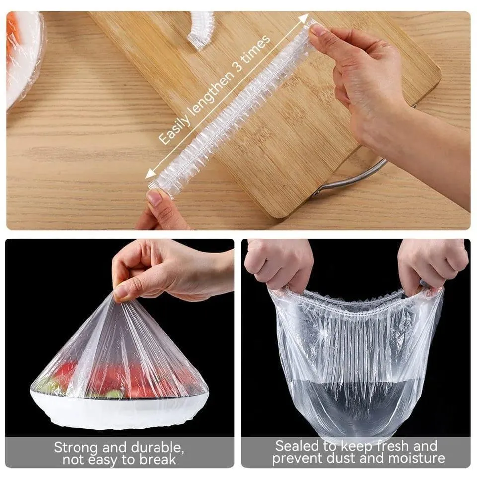 100-Piece Magic Stretch Food Covers – Reusable Covering Caps