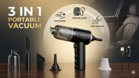 3-in-1 Portable Car Vacuum – High Suction & USB Rechargeable