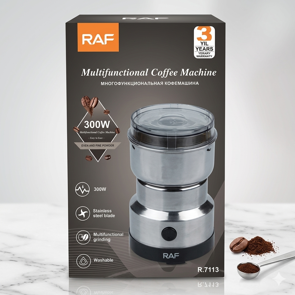300W Electric Spice & Coffee Grinder – Stainless Steel Outer