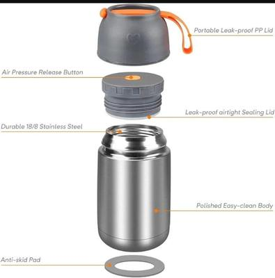 600ml Insulated Vacuum Food Jar – Stainless Steel Lunch Thermos
