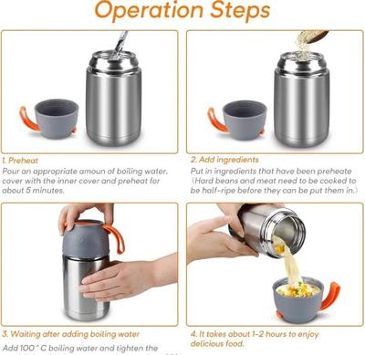 600ml Insulated Vacuum Food Jar – Stainless Steel Lunch Thermos