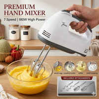 7-Speed Professional Electric Hand Mixer – 180W Cake & Egg Beater
