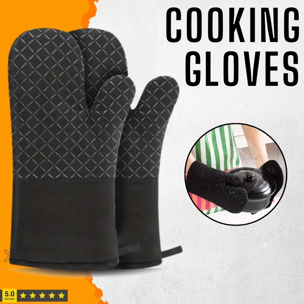 Diamond Grip Oven & Cooking Gloves – 2-Piece Heat Resistant Set