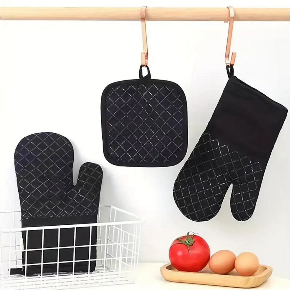 Diamond Grip Oven & Cooking Gloves – 2-Piece Heat Resistant Set
