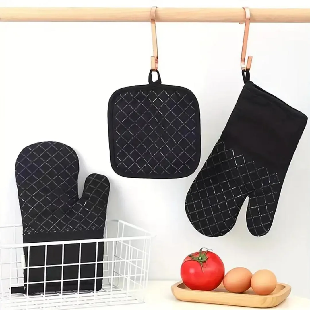 Diamond Grip Oven & Cooking Gloves – 2-Piece Heat Resistant Set
