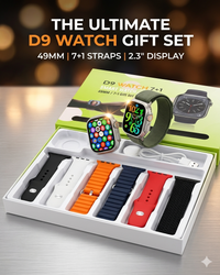 D9 Ultra Smart Watch: 2.3" HD Display + 7 Straps Bundle