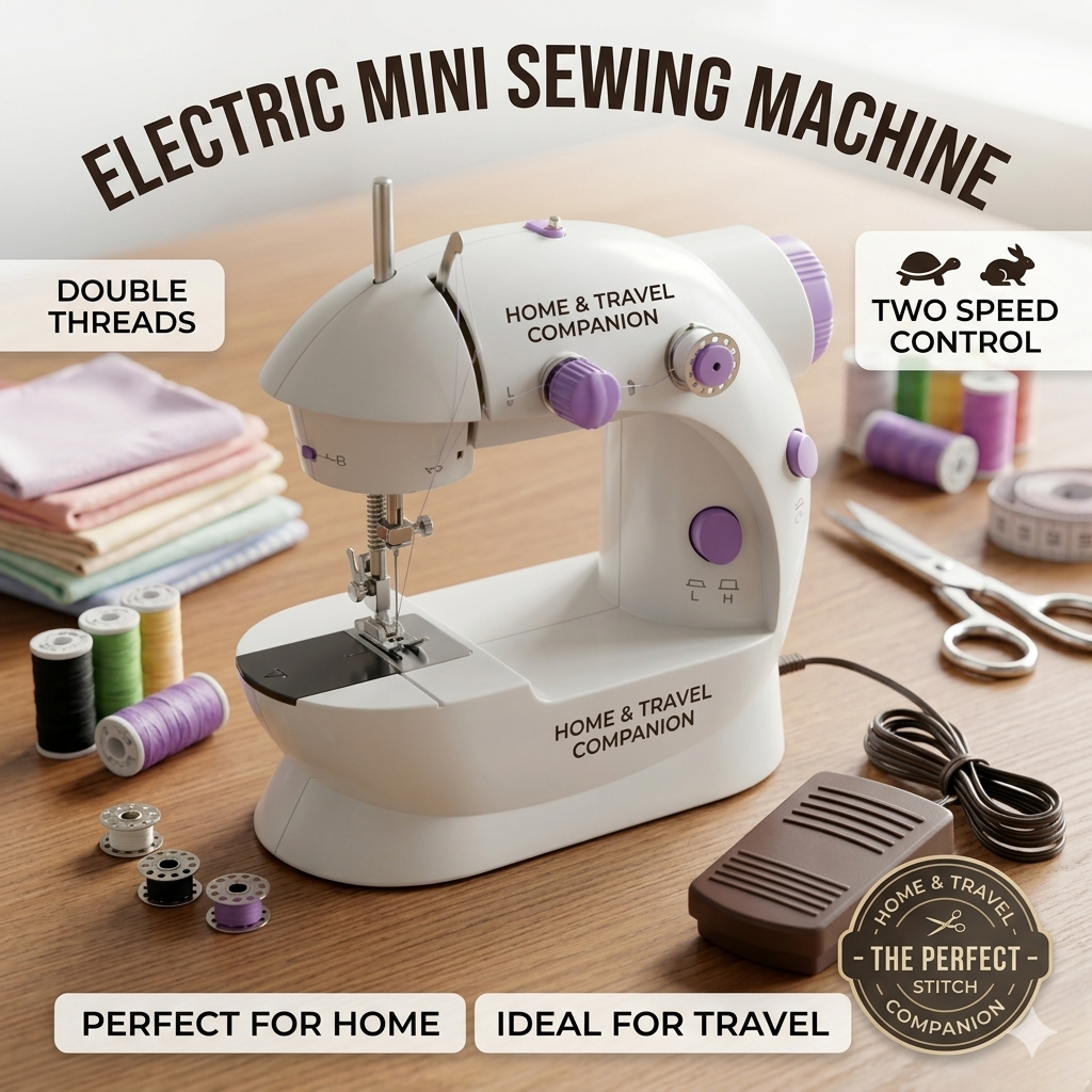 Dual-Speed Mini Electric Sewing Machine – Portable Professional Stitcher