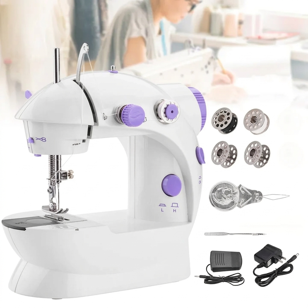 Dual-Speed Mini Electric Sewing Machine – Portable Professional Stitcher