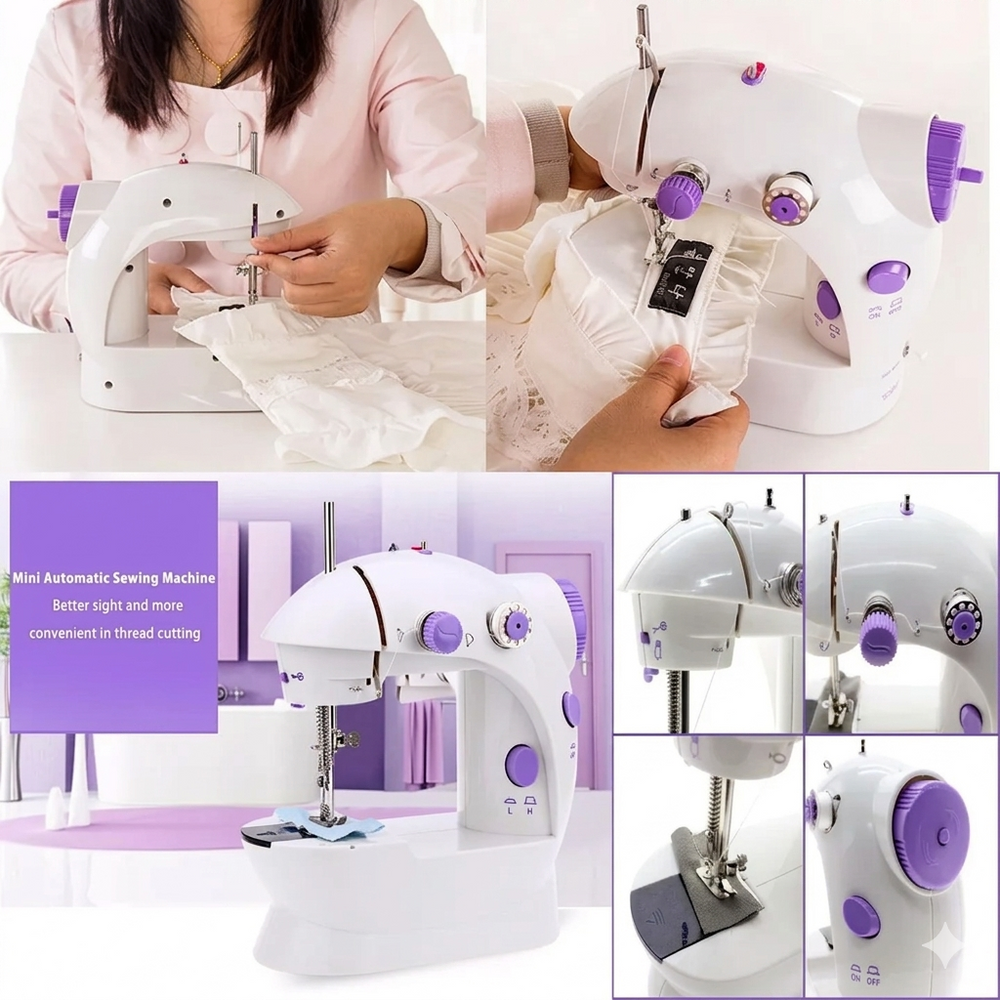 Dual-Speed Mini Electric Sewing Machine – Portable Professional Stitcher