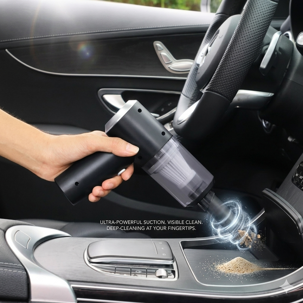 3-in-1 Portable Car Vacuum – High Suction & USB Rechargeable