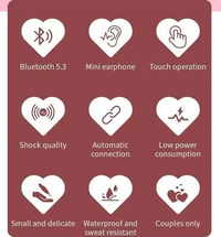 K520 Wireless Heart Earbuds – Noise Cancelling & Super Bass