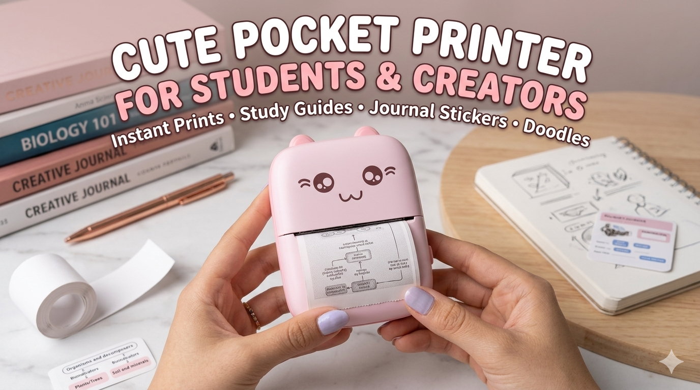 Mini Pocket Thermal Printer – Inkless Bluetooth Photo & Note Printer
