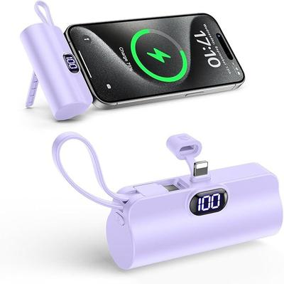 Portable Power Bank - Compact, 5000mAh, Dual Ports, LED Display
