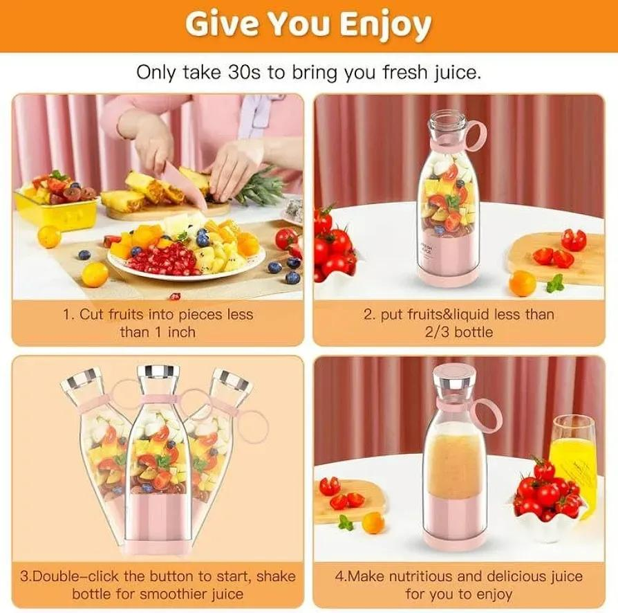 Portable USB Rechargeable Mini Blender –  Smoothie & Juice Maker