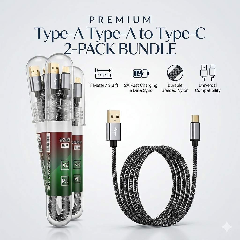 Premium Copper Charging Cables 2 in Pack – Fast Charging, Copper Core, Ultra-Durable