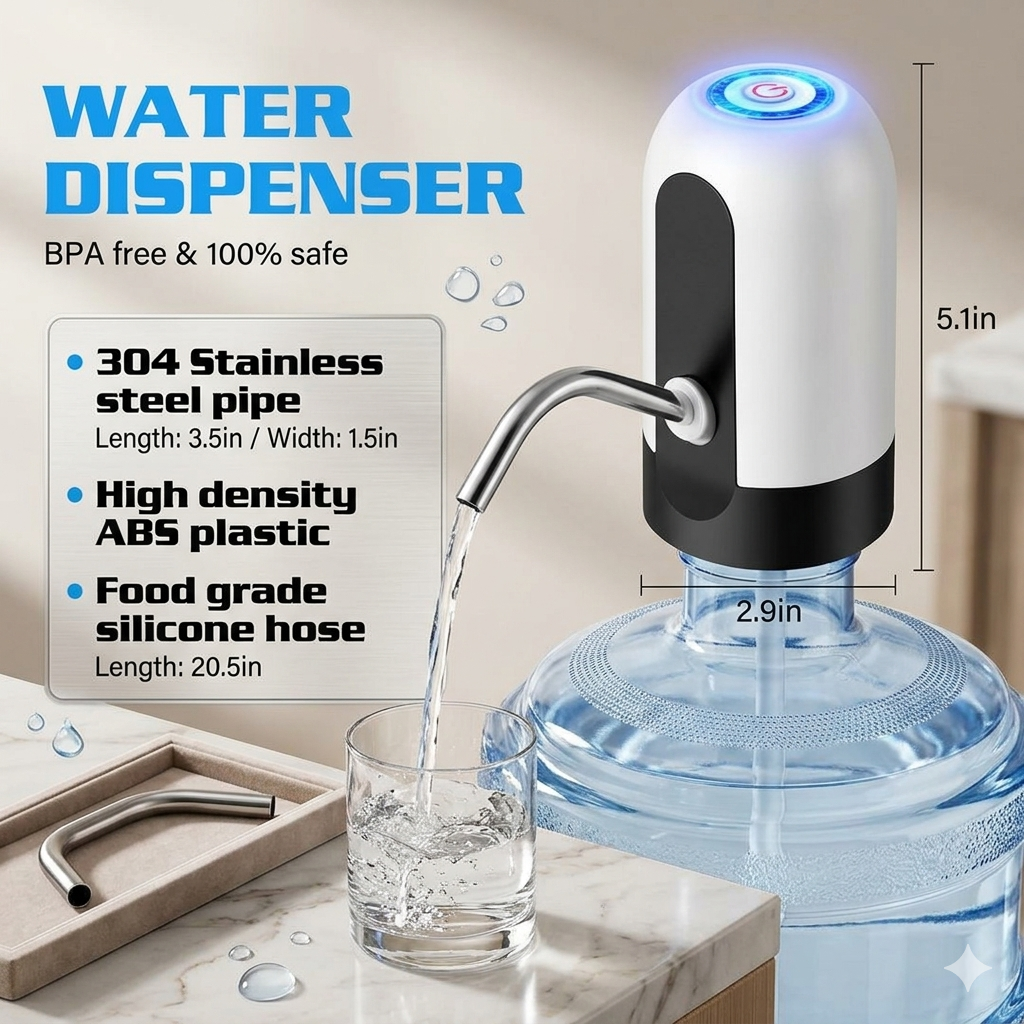 Rechargeable Touch-Switch Water Pump With Stainless Steel Pipe