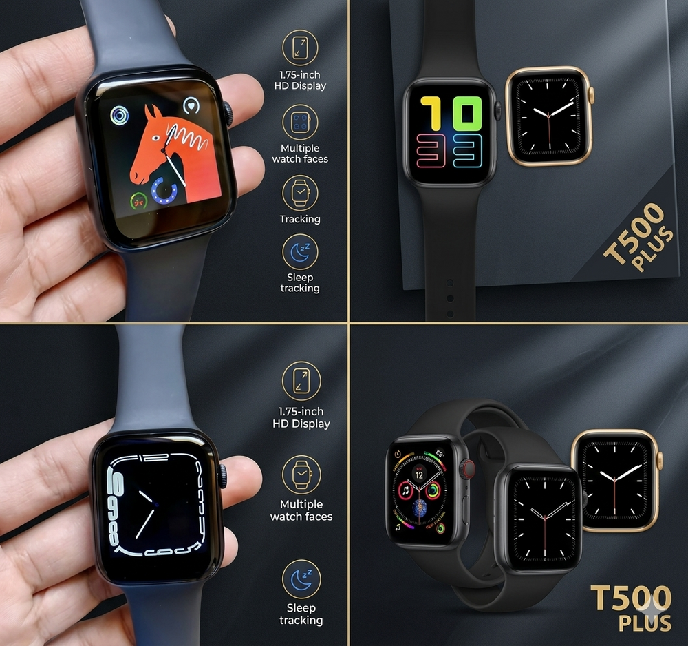 T500 Smart Watch: 2.5D Curved Glass & HD Touch Screen