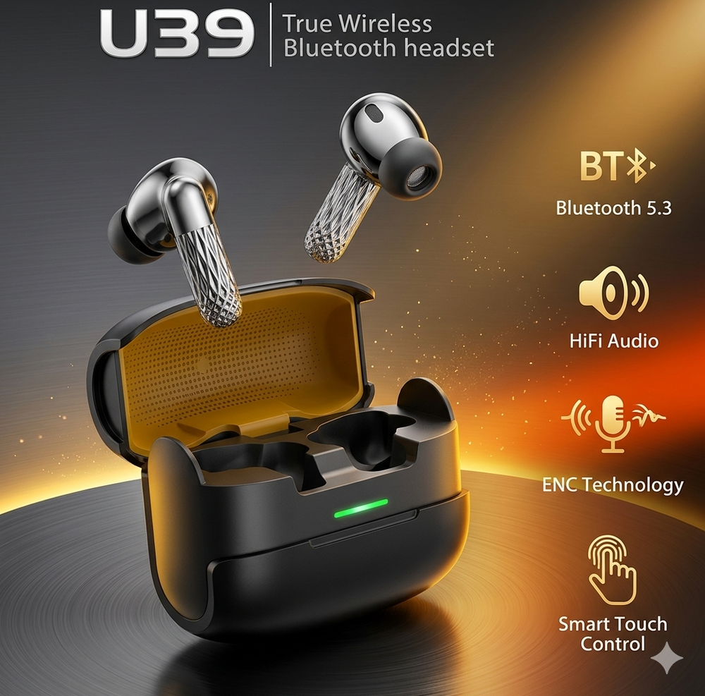 U39 Wireless Gaming Earbuds – ENC Noise Cancelling & Deep Bass